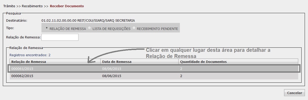 Relação De Remessa 0162